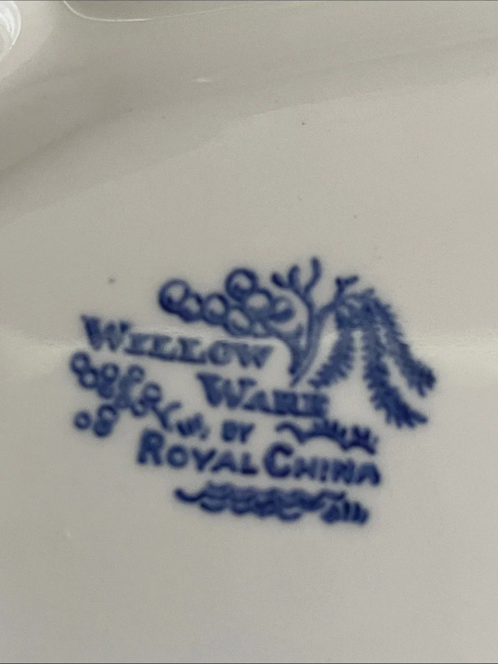 Blue Willow Pattern Divided Plate Vintage Royal China 11 3/8”D